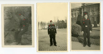 3 Fotos Angehörige der Panzertruppe Postkartenformat