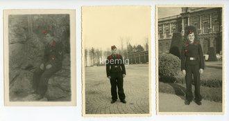 3 Fotos  Angehörige der Panzertruppe Postkartenformat