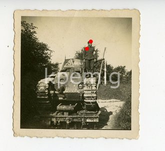 Foto französischer Panzer 6 x 6 cm