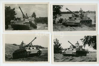 6 Fotos einer NSKK Panzer Fahrschule im Postkartenformat