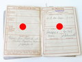 Heeres Gebirgsjäger Btl. Allgäu, Soldbuch, Wehrpaß und Urkunde zum Lapplandschild. Das Soldbuch ohne den Umschlag, der Wehrpaß desolat und Seite 31/32 fehlt