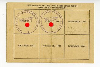 Ausweis der Ortskommandantur I/643 ( Brüssel ) von 1944