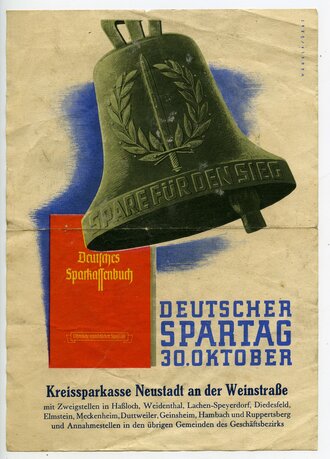 Werbeblatt zum Deutschen Spartag 1941 " Spare für den Sieg !"