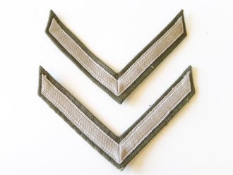 Bundeswehr , Paar Dienstgradabzeichen Unteroffizier  für die Feldbluse aus Drillichmaterial der 60iger Jahre