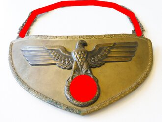 Ringkragen für Fahnenträger der NSDAP, Leichtmetall bronziert, Rückseite mit brauner Filzabdeckung