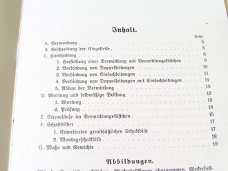 REPRODUKTION, L.Dv.702/1 Luftnachrichtentruppe Gerätbeschreibungen "Das Vermittlungskästchen", Ausgabe 1940, A5, 19 Seiten