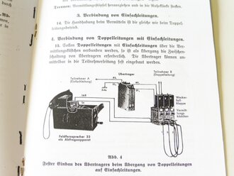 REPRODUKTION, L.Dv.702/1 Luftnachrichtentruppe Gerätbeschreibungen "Das Vermittlungskästchen", Ausgabe 1940, A5, 19 Seiten