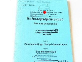 REPRODUKTION, L.Dv.703/1d Luftnachrichtentruppe Bau und...