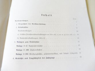 REPRODUKTION, L.Dv.942 Gerätnachweis und Beladeplan für einen leichten Fernsprechbautrupp, Ausgabe 1940, A5, 43 Seiten