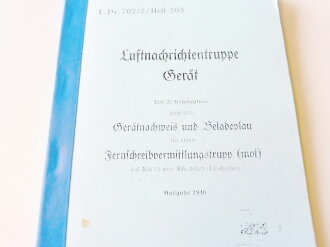 REPRODUKTION, L.Dv.702/2 Gerätnachweis und...