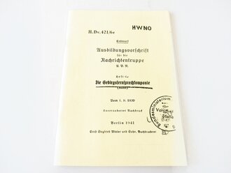 REPRODUKTION, H.Dv 421/6e Ausbildungsvorschrift für...