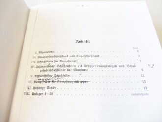 REPRODUKTION, D73972 Zielverkehr und Sicherung durch die Nachrichtenanlagen auf Schießständen und Schießbahnen, datiert 1937, A5, 34 Seiten + zahlreiche Anlagen