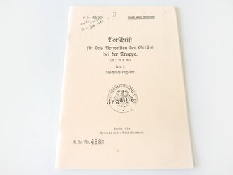 REPRODUKTION, H.Dv. 488/7 Vorschrift für das...