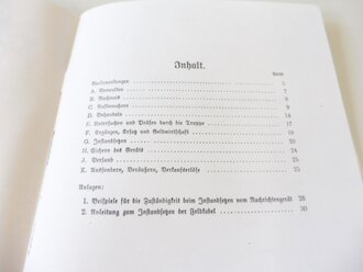 REPRODUKTION, H.Dv. 488/7 Vorschrift für das Verwalten des Geräts bei der Truppe, datiert 1934, A5, 33 Seiten