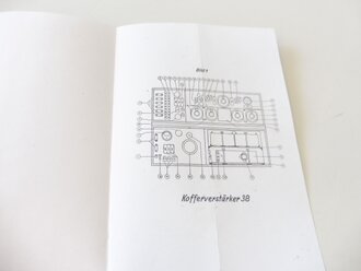 REPRODUKTION, D.7455/5 Merkblatt für Inbetriebnahme und Bedienung des Kofferverstärkers 38, datiert 1943, A5, 11 Seiten