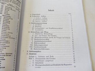 REPRODUKTION, D1029/2 Kleiner Wehrmachtrundfunkempfänger, datiert 1943, A5, 19 Seiten + Anlagen