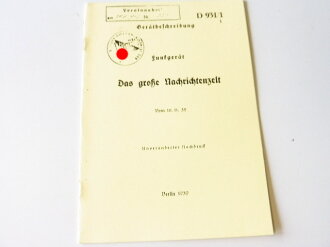 REPRODUKTION, D931/1 Das große Nachrichtenzelt, datiert 1932/39, A5, 16 Seiten