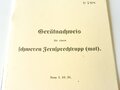 REPRODUKTION, D708 Gerätnachweis für einen schweren Fernsprechtrupp (mot), datiert 1935/36, A5, 41 Seiten