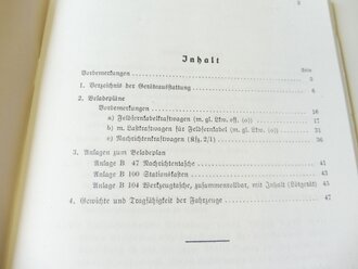 REPRODUKTION, D710 Gerätnachweis für einen Feldfernkabeltrupp a (mot), datiert 1937/42, A5, 47 Seiten