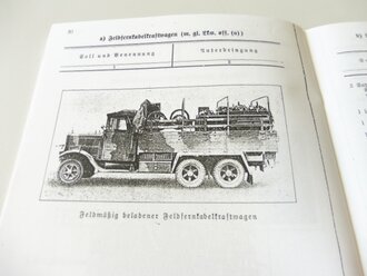 REPRODUKTION, D710 Gerätnachweis für einen Feldfernkabeltrupp a (mot), datiert 1937/42, A5, 47 Seiten