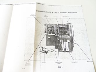 REPRODUKTION, D793 Merkblatt für die Bedienung der tschech. Feldklappenschränke zu 4, 8 und 15 Teilnehmern, datiert 1939/41, A5, 4 Seiten