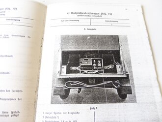 REPRODUKTION, D701 Gerätnachweis für einen kleinen Fernsprechtrupp b (mot) und c (mot) mit Nachr. kw. (Kfz 15), datiert 1938/39, A5, 45 Seiten