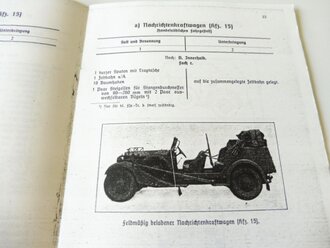 REPRODUKTION, D701 Gerätnachweis für einen kleinen Fernsprechtrupp b (mot) und c (mot) mit Nachr. kw. (Kfz 15), datiert 1938/39, A5, 45 Seiten