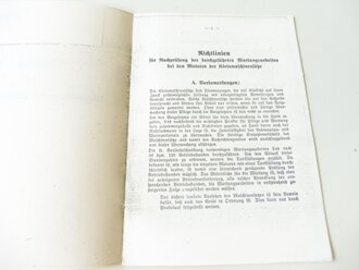 REPRODUKTION, D9017/5 Merkblatt für die Überwachung der Maschinensätze, datiert 1942, A5, 7 Seiten 