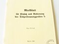 REPRODUKTION, D789/5 Merkblatt für Einsatz und Bedienung des Trägerfrequenzgerätes b, datiert 1940, A5, 28 Seiten 