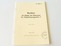 REPRODUKTION, D789/5 Merkblatt für Einsatz und Bedienung des Trägerfrequenzgerätes b, datiert 1940, A5, 28 Seiten 