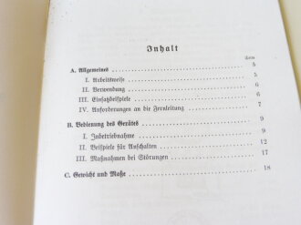 REPRODUKTION, D763/5 Merkblatt zur Bedienung des Trägerfrequenzgerätes a, datiert 1939, A5, 19 Seiten