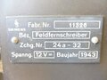 Feldfernschreiber Wehrmacht datiert 1943. Originallack, optisch bis auf die fehlende Buchse einwandfrei, Funktion nicht geprüft