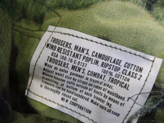 U.S. 1970 dated Trousers Man´s Camouflage Cotton, size Large Long, unissued, ERDL Camo