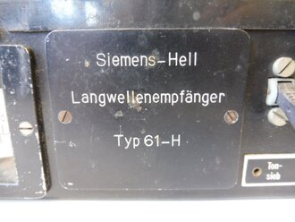 Siemens Hell Langwellenempfänger Typ 61 - H. Originallack, Funktion nicht geprüft