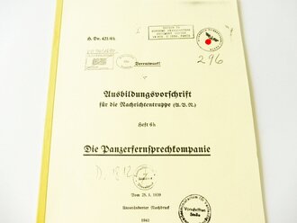 REPRODUKTION, H.Dv.421/6h Ausbildungsvorschrift für...