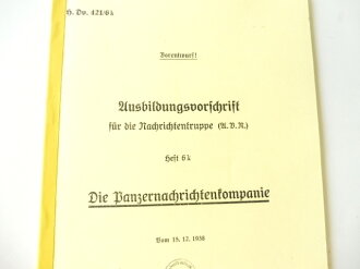 REPRODUKTION, H.Dv.421/6k Ausbildungsvorschrift für...