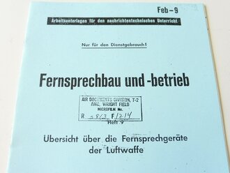 REPRODUKTION, Fernsprechbau und -betrieb - Übersicht...