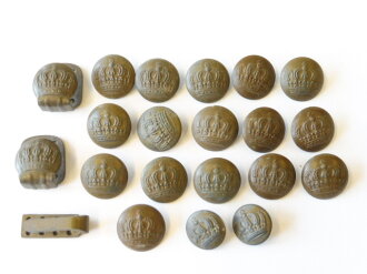 1. Weltkrieg, Satz Knöpfe für einen Feldbluse M15