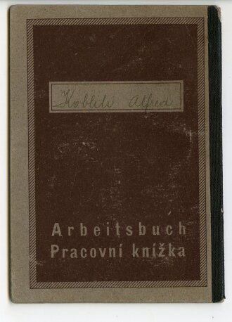 Arbeitsbuch Protektorat Böhmen u. Mähren, datiert 1941