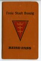 Reisepass Freie Stadt Danzig, datiert 1941