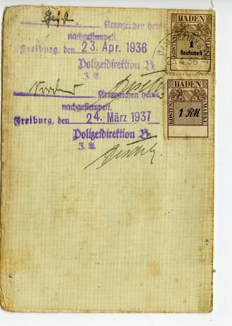 Zulassungsbescheinigung, Freiburg i. Br., datiert 1933