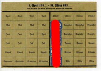 SA Quittungskarte für 1935/6