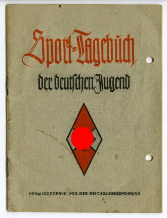 Sport-Tagebuch der Deutschen Jugend, datiert 1941, gelocht