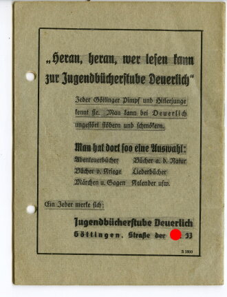 Sport-Tagebuch der Deutschen Jugend, datiert 1941, gelocht