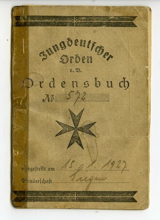 Jungdeutscher Orden, Ordensbuch, datiert 1927