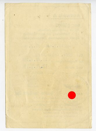Ausweis A eines Angehörigen des 12./A.R.194, datiert 1944