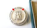 Tragbare Medaille für 25 jährige Mitarbeit in Dienste der pfälzischen Wirtschaft, im passenden Etui