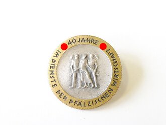 Tragbare Medaille für 40 jährige Mitarbeit in Dienste der pfälzischen Wirtschaft, im passenden Etui