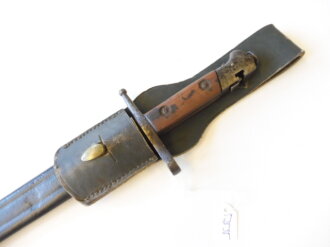 Italien 2. Weltkrieg, Bajonett Carcano Truppi Speziali M 1891/97 im Koppelschuh