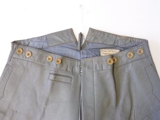 Kriegsmarine graue Lederhose in gutem Zustand mit...